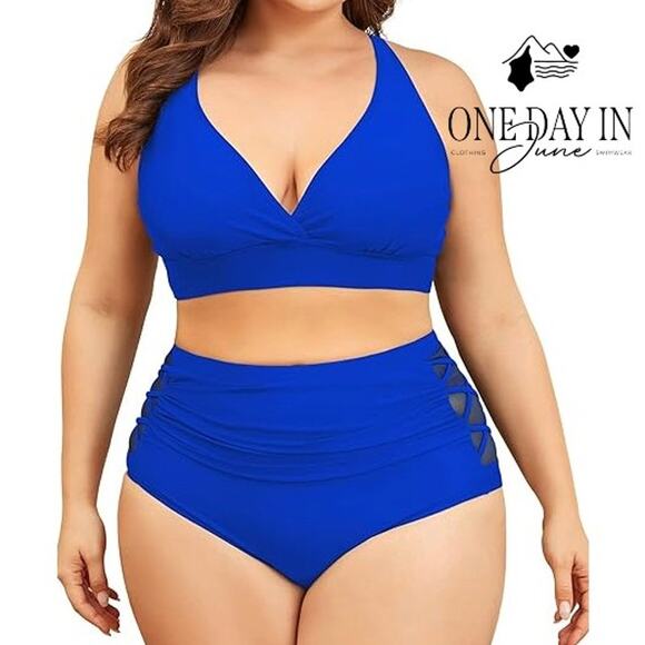Yonique Plus Size High Waist Bikini Swimsuit Size 18W - Picture 1 of 7